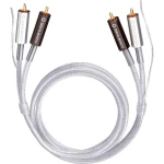 Oehlbach Cinch Audio Priključni kabel [2x Muški cinch konektor - 2x Muški cinch konektor] 1 m Prozirna pozlaćeni kontakti