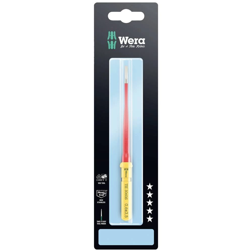 Wera Kraftform Kompakt VDE 3060 iS 0,6x3,5x157mm TIE SB električari ravni prorez izmjenjiva oštrica 3.5 mm slika