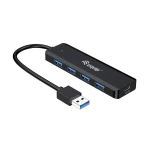 Equip 4-Port-USB-3.2 Gen 1-Hub und Adapter für USB-C 5 ulaza USB-C® (3.2 gen. 2) čvorište s više priključaka crna