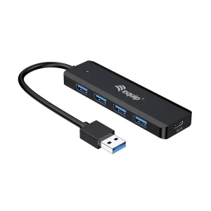 Equip 4-Port-USB-3.2 Gen 1-Hub und Adapter für USB-C 5 ulaza USB-C® (3.2 gen. 2) čvorište s više priključaka crna slika