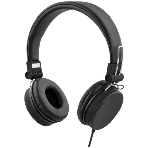 STREETZ HL-W200  On Ear Headset žičani stereo crna  sklopive, daljinski upravljač, slušalice s mikrofonom slika