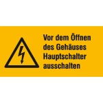 Znak upozorenja Oprez Isključite glavni prekidač prije otvaranja kućišta Folija samoljepljiva (Š x V) 131 mm x 65 mm