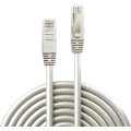 LINDY 48005 RJ45 mrežni kabel, Patch kabel cat 6 U/UTP 5.00 m siva sa zaštitom za nosić 1 St. slika