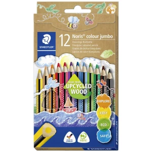 Noris® color jumbo 188 olovka u boji, kartonska kutija sa 6 olovki u boji u raznim bojama Staedtler olovka u boji Noris col jumbo 100% PEFC trokutasta  188 C12  12 St. slika