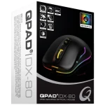 QPAD DX80 žičani igraći miš optički osvjetljen crna, RGB