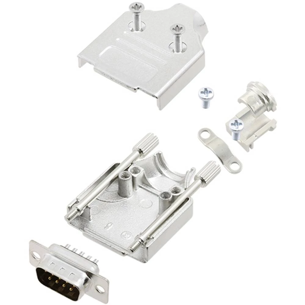 Komplet D-SUB pinskih konektora 180 ° Broj polova: 9 Lemni kup TRU COMPONENTS TCMHDM09DMPK 1 ST slika