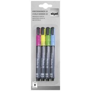 Sigel BA179 BA179 marker kreda plava boja, žuta, zelena, ružičasta 1 mm, 2 mm 4 kom/paket slika