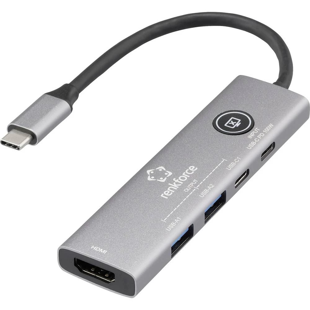 Renkforce USB-C® priključna stanica RF-DKS-908 Pogodno za marku: Universal USB-C® Power Delivery slika