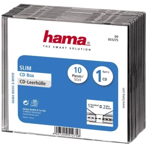 Hama Kutija za CD tanka 1 CD/DVD/Blu-Ray Polistirol Prozirna, Crna 10 ST (Š x V x d) 142 x 125 x 5.2 mm 00051275 slika