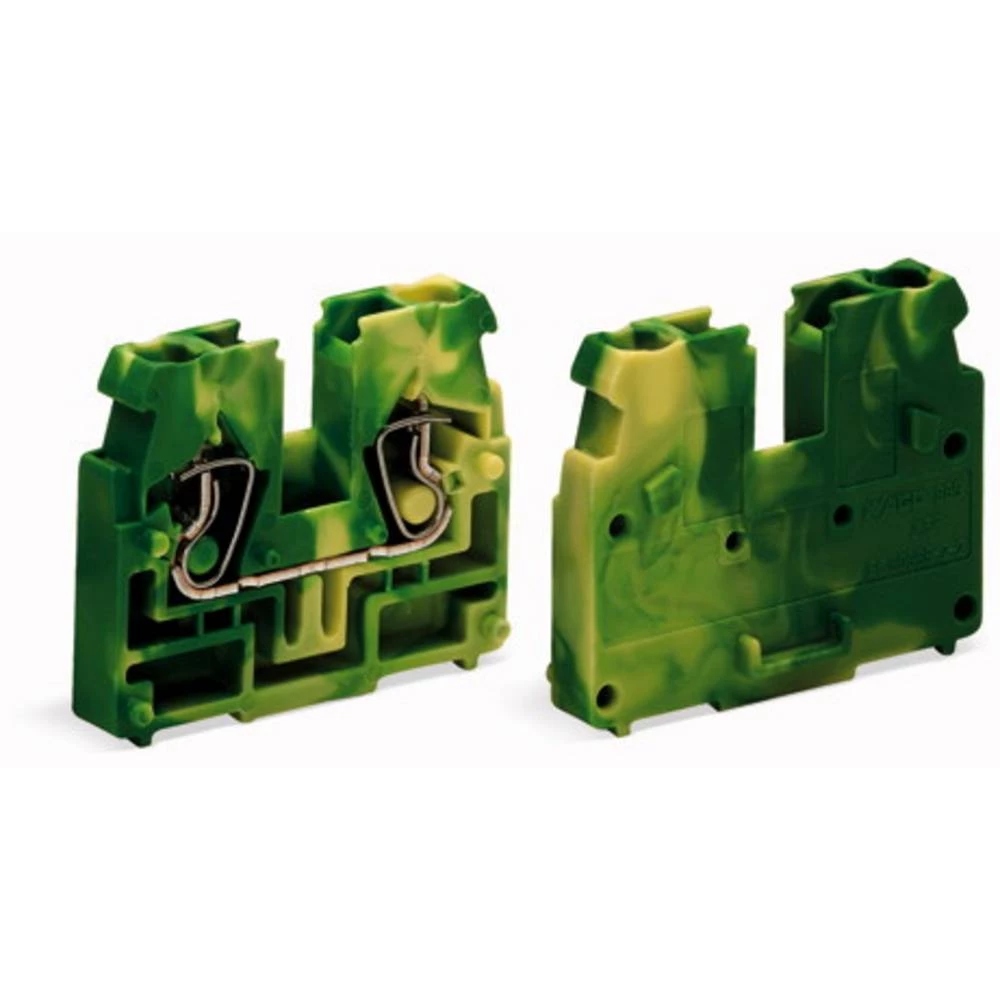 WAGO 869-327 prolazna stezaljka opružna stezaljka zelena, žuta 100 St. slika