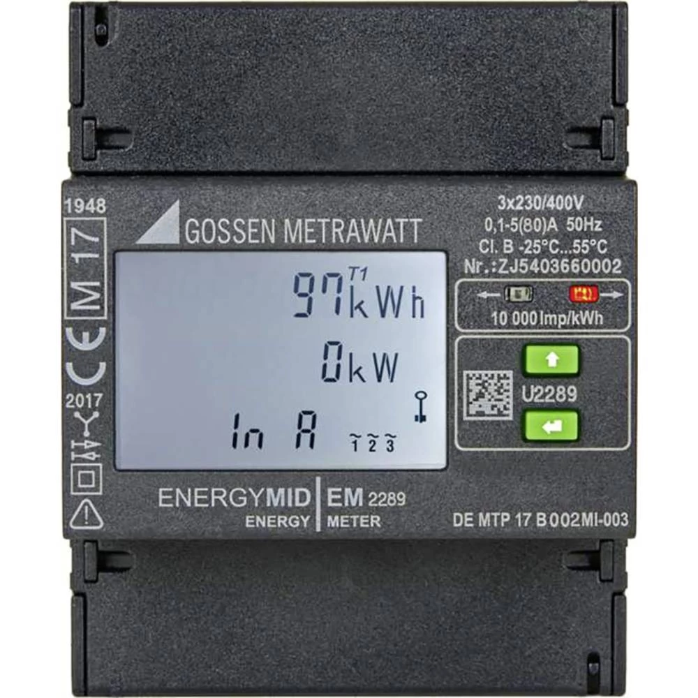 Gossen Metrawatt EM2289 TCP/IP / BACnet U2289-V017 trifazni brojač digitalni Dozvola MID: da 1 kom. slika