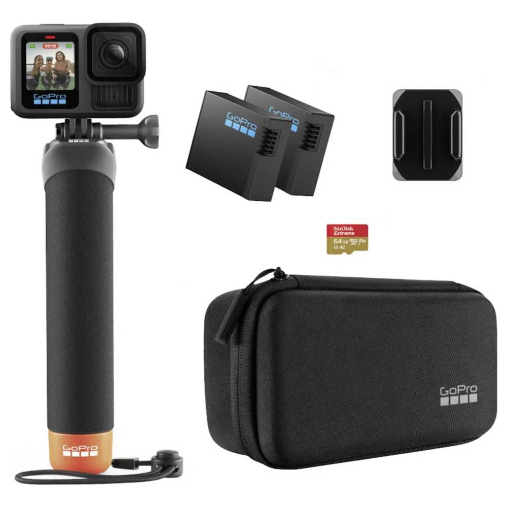 GoPro HERO13 Black Accessory Hard Bundle akcijska kamera Web kamera, GPS, 5.3K, 360°, Bluetooth, WLAN, zaslon osjetljiv slika