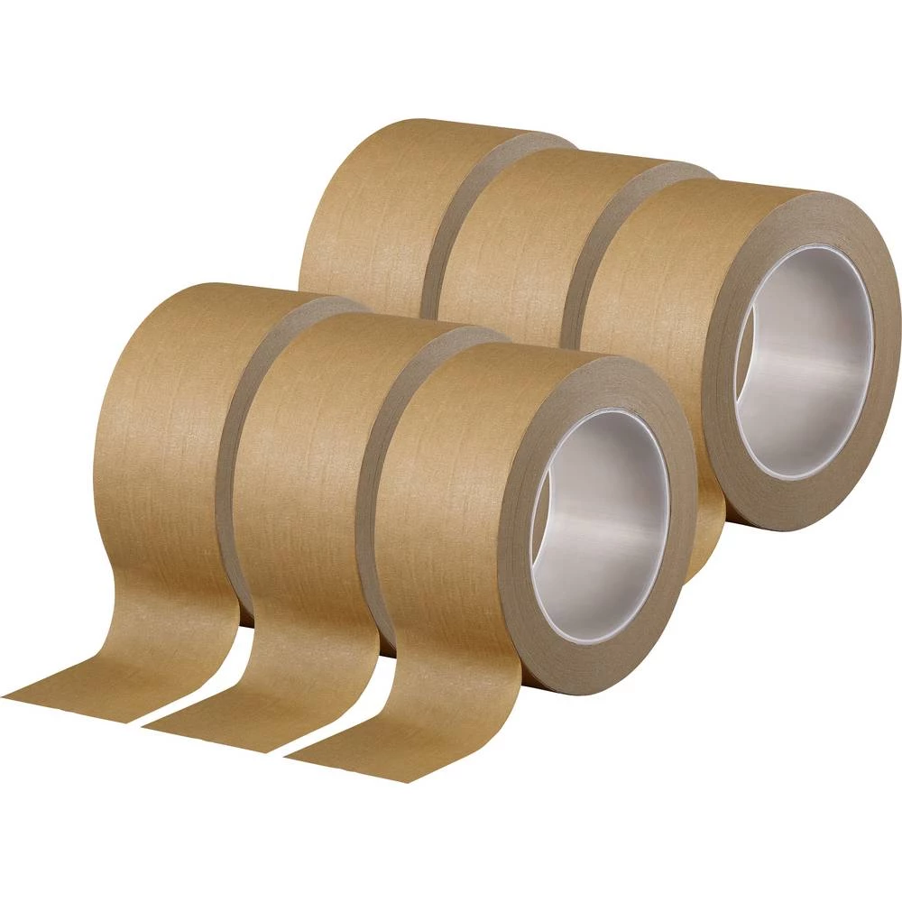 TOOLCRAFT TO-10194390 paket trake smeđa boja (D x Š) 50 m x 50 mm 6 kom. slika