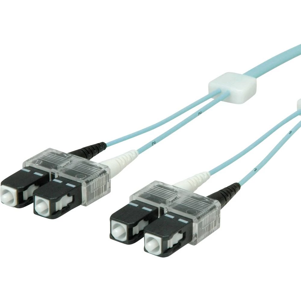 Easylan LSD31100030 staklena vlakna svjetlovodi priključni kabel 3.00 m tirkizna Multimode OM3 slika
