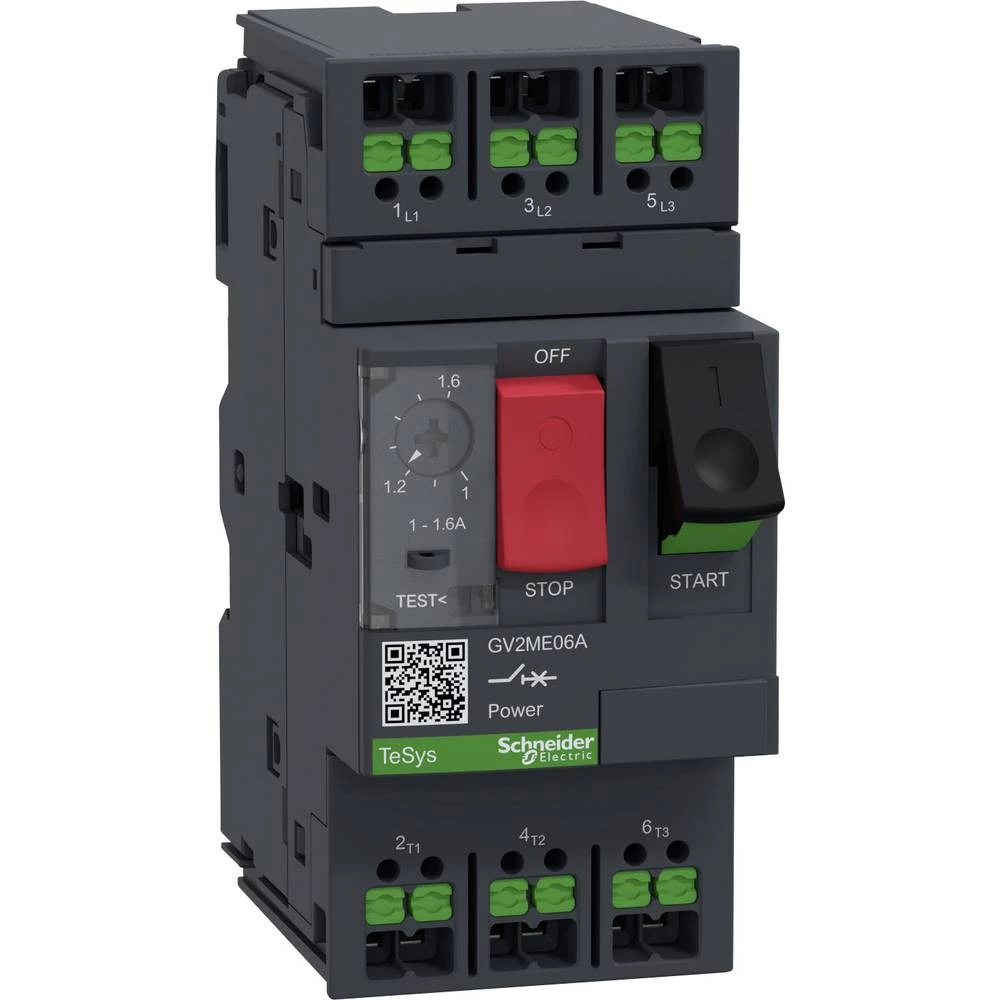 Schneider Electric GV2ME06A zaštitni relej za motor 1 kom. Područje podešavanja (Struja): 1 - 1.6 A (Š x V x D) 45 x 101 slika