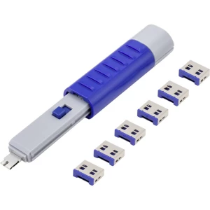 Renkforce zaključavanje USB priključka RF-4714586 6-dijelni komplet srebrna, plava boja  uklj. 1 ključ RF-4714586 slika