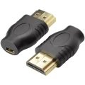 HDMI adapter [1x HDMI-utikač 1x HDMI-utikač D Micro] crn slika
