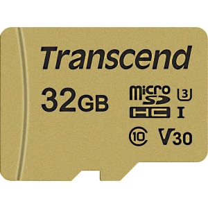 microSDHC kartica 32 GB Transcend Premium 500S Class 10, UHS-I, UHS-Class 3, v30 Video Speed Class Uklj. SD-adapter slika