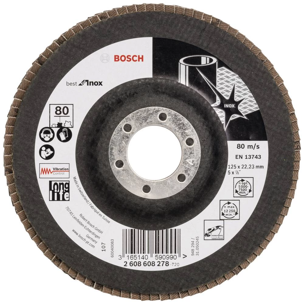 Bosch Accessories 2608608278 X581 lepezasta brusna ploča promjer 125 mm Promjer bušotine 22.33 mm nehrđajući čelik 1 St. slika