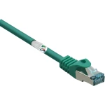 Basetech RJ45 BT-2270610 mrežni kabeli, patch kabeli cat 6a S/FTP 0.50 m zelena sa zaštitom za nosić, vatrostalan