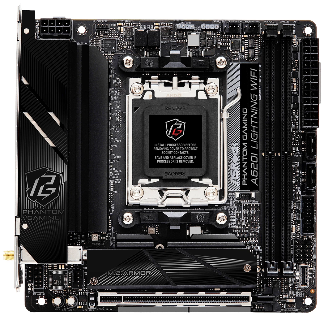 ASRock A620I Lightning WiFi matična ploča Baza #####AMD AM5 Faktor oblika (detalji) Mini-ATX Set čipova matične ploče AM slika