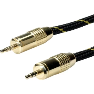 Roline 11.88.4283 utičnica audio priključni kabel [1x 3,5 mm banana utikač - 1x 3,5 mm banana utikač] 2.50 m crna/zlatna slika