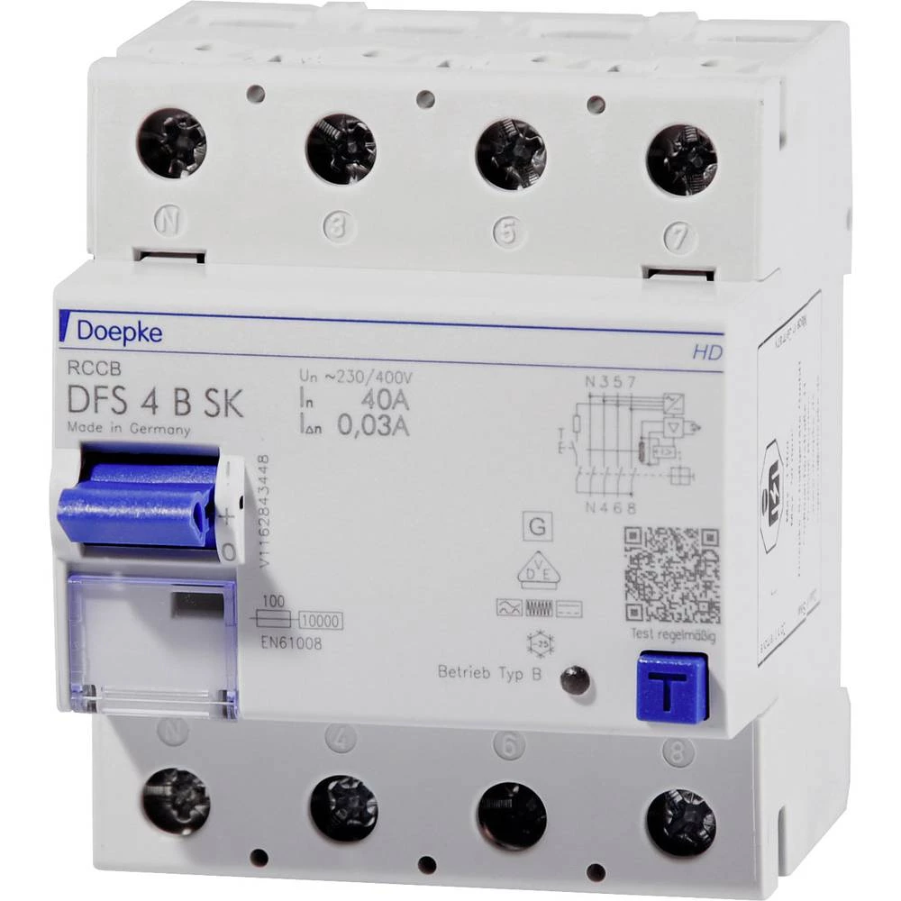 Doepke 09146998HD Kvar struje-sigurnosni prekidač 4-polni 63 A 0.3 A 230 V, 400 V slika