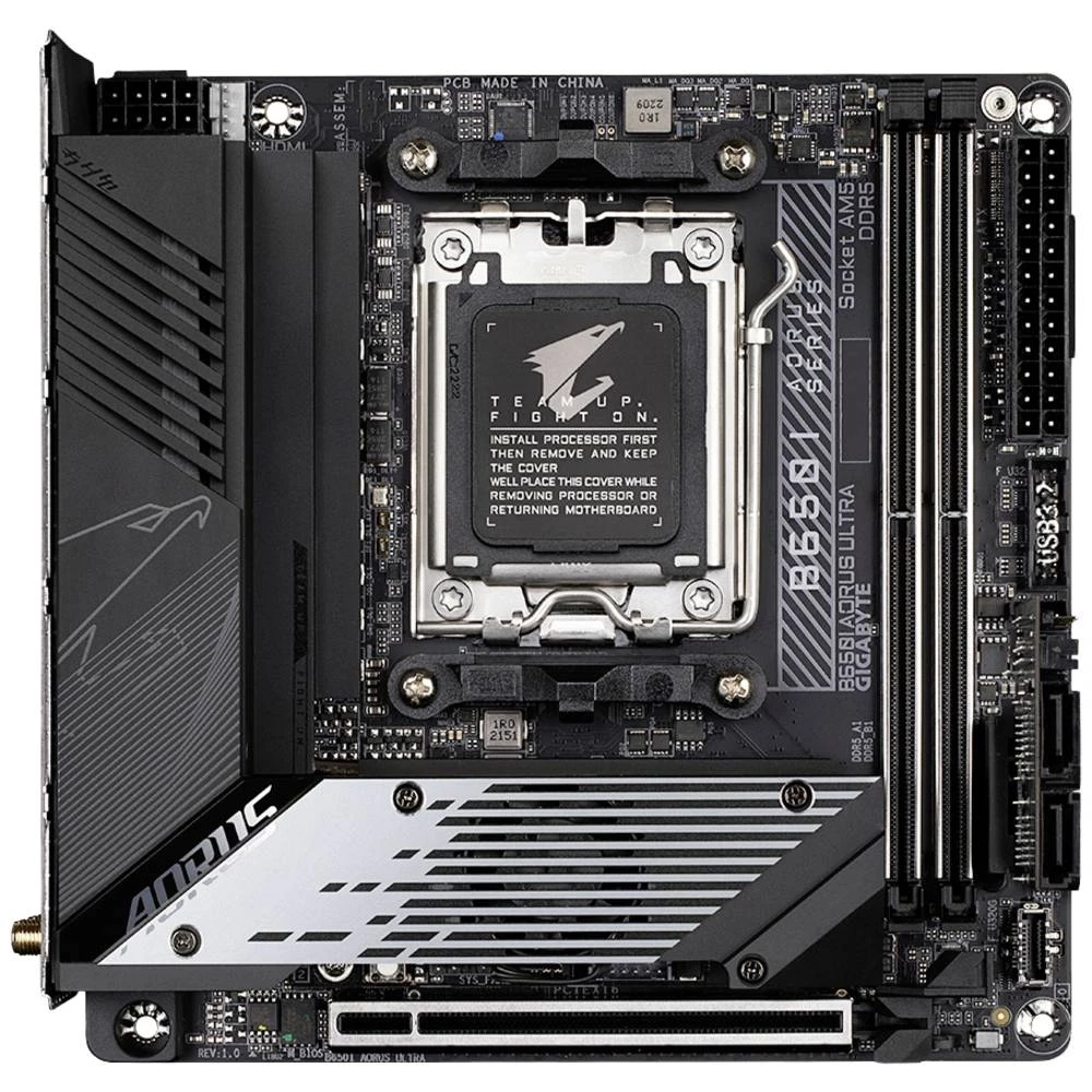 Gigabyte B650I AORUS ULTRA matična ploča Baza #####AMD AM5 Faktor oblika (detalji) Mini-ATX Set čipova matične ploče AMD slika