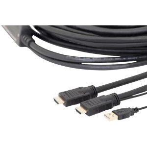 Digitus HDMI / USB Priključni kabel [1x Muški konektor HDMI, Muški konektor USB 2.0 tipa A - 1x Muški konektor HDMI] 15 m Crna slika