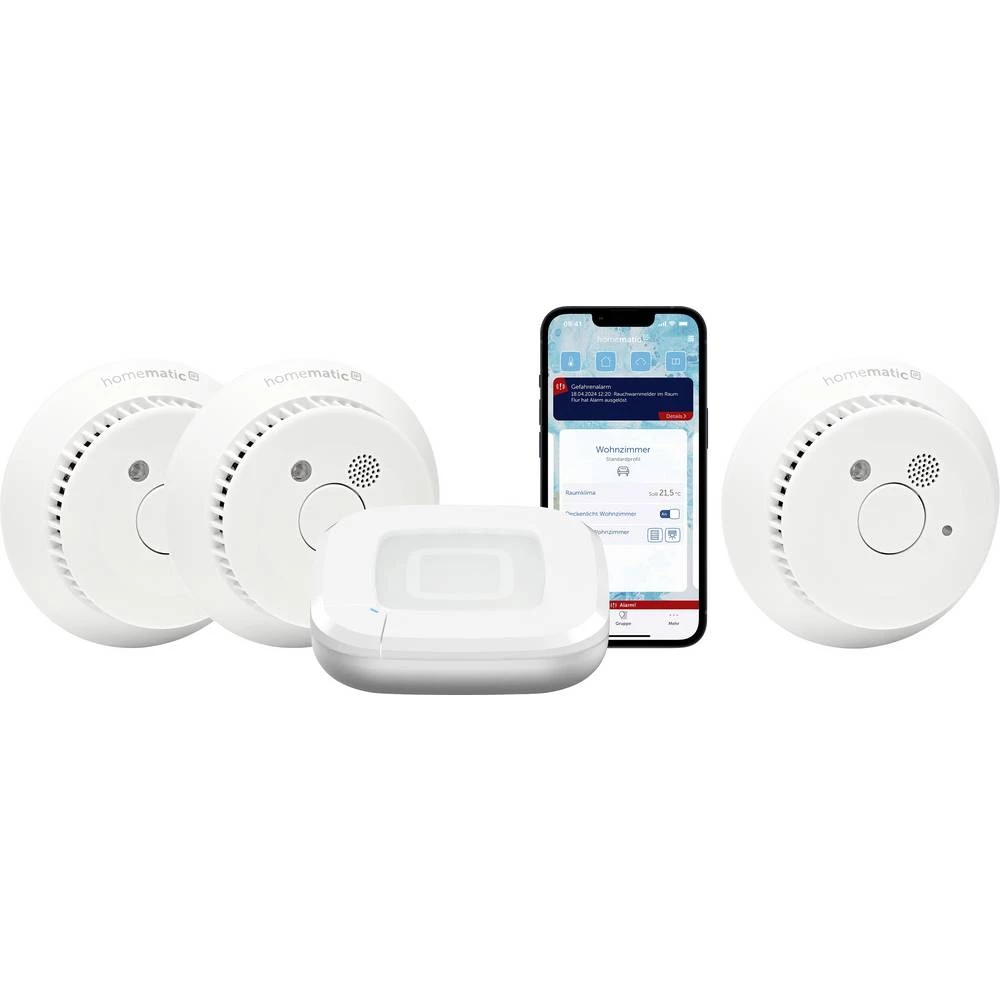 Homematic IP početni komplet-detektor dima za 3 prostorije HmIP-SK27+HmIP-SWSD-2 slika