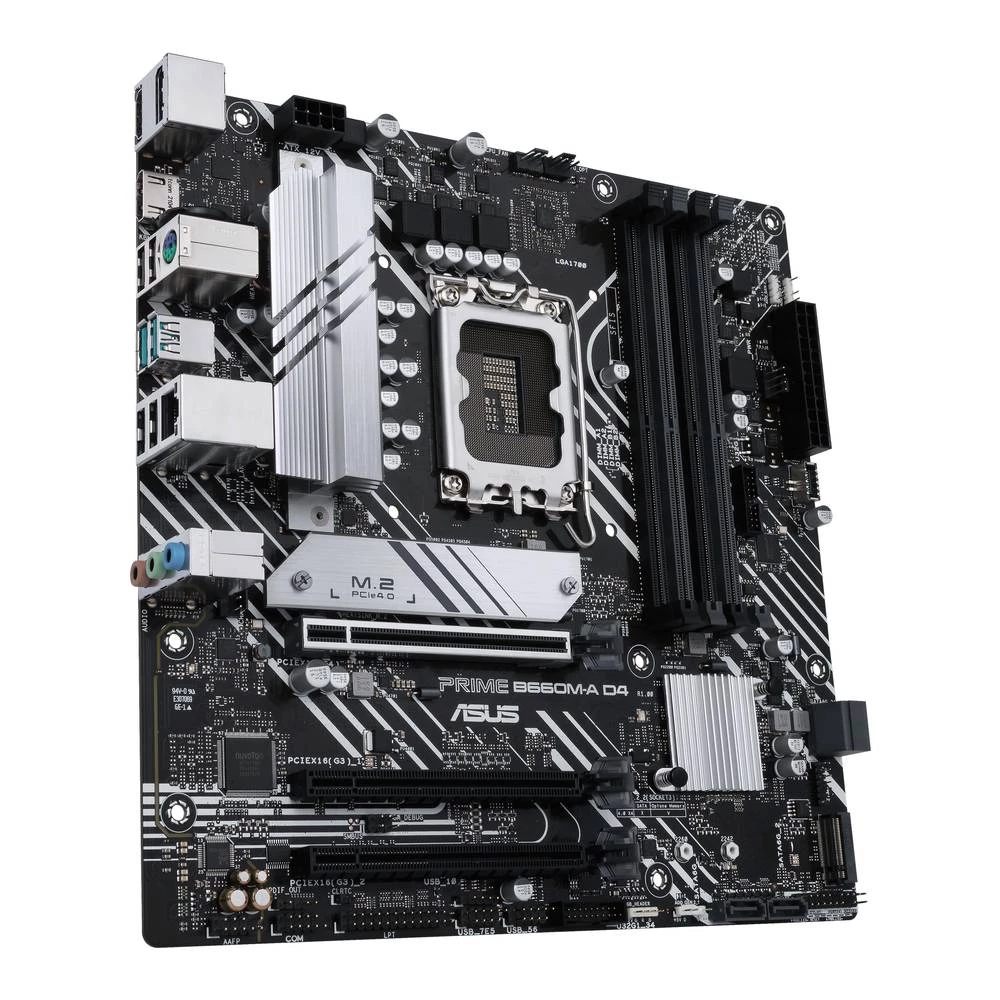 ASUS PRIME B660M-A D4, Intel, LGA 1700, Intel® Celeron®, Intel® Core™ i3, Intel® Core™ i5, Intel® Core™ i7, Intel® Core™ i9,..., LGA 1700, DDR4- SDRAM, 128 GB Asus PRIME B660M-A D4 matična ploča Ba... slika