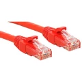 LINDY 45455 RJ45 mrežni kabel, Patch kabel cat 6 U/UTP 5.00 m crvena sa zaštitom za nosić 1 St. slika
