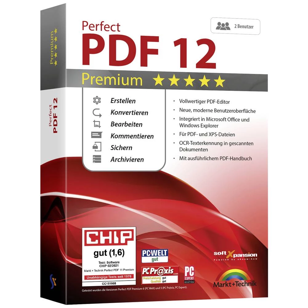 Markt & Technik Perfect PDF 12 Premium inkl. OCR puna verzija 1 licenca Windows PDF softver slika