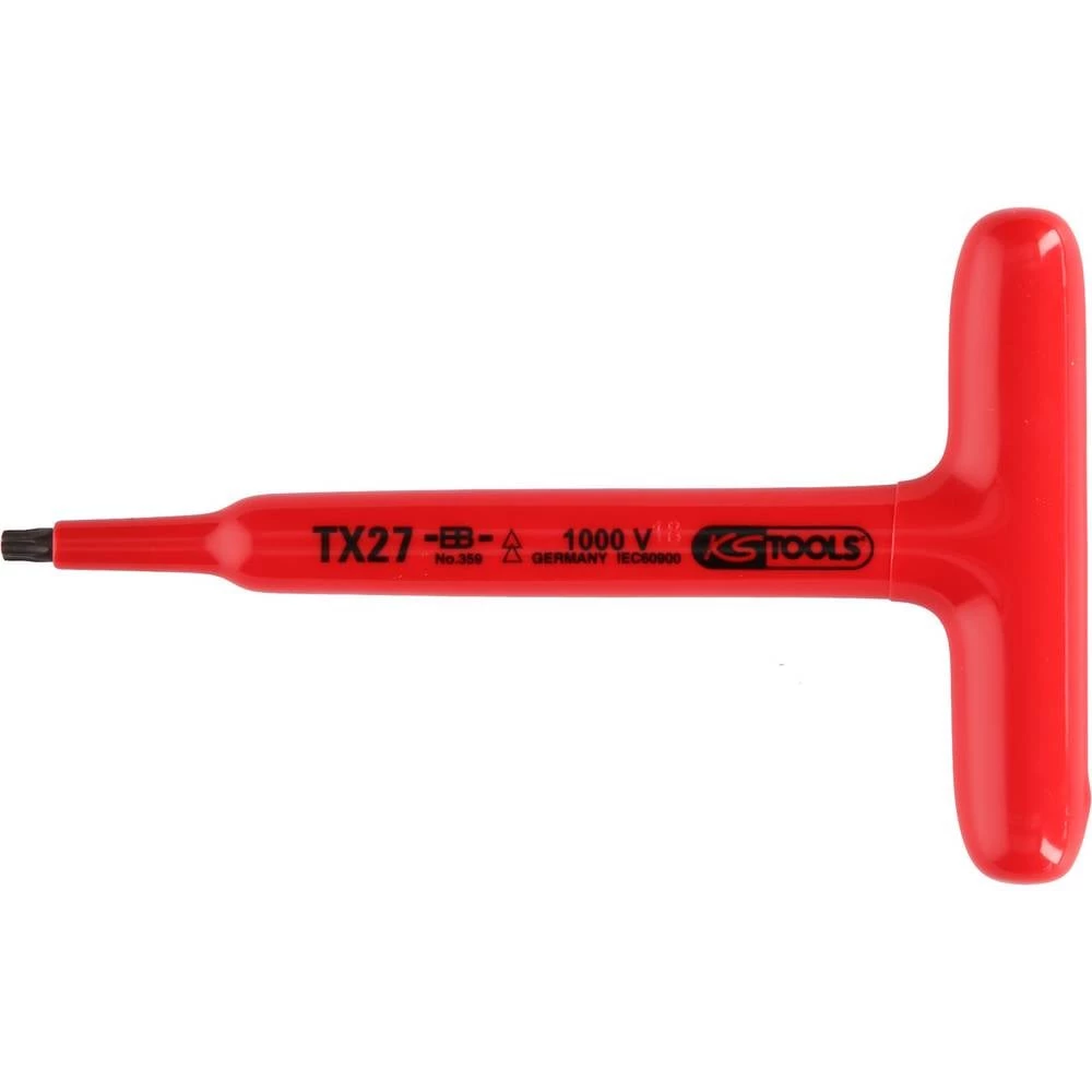 Torx nasadni ključ s T-ručicom i dvostrukom izolacijom, T10, 120 mm KS Tools 117.2412 slika