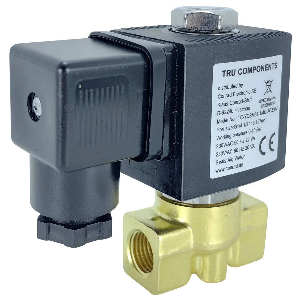 TRU COMPONENTS servo upravljani ventil TC-14211684 TC-YCSM31-1/4G-AC230 230 V/AC G 1/4 Nazivna širina 8 mm 1 kom. slika