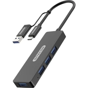 Sitecom CN-414 4 ulaza USB kombinirani hub sa USB-C utikačem crna slika