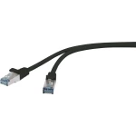 LAN (RJ45) Mreža Priključni kabel CAT 6A S/FTP 30 m Crna sa zaštitom za nosić, Vatrostalan Basetech