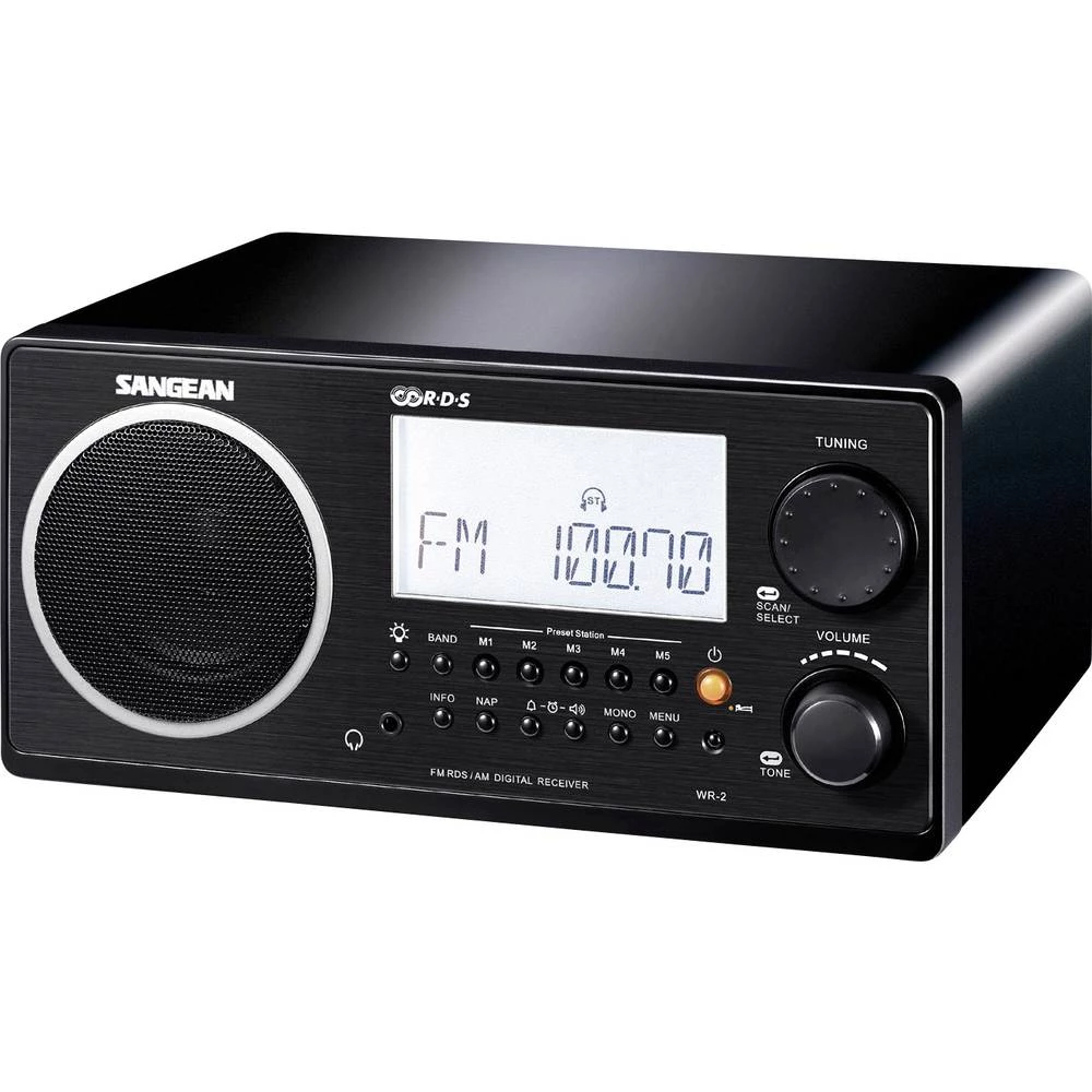 Sangean WR-2 desktop radio UKW (1014), MW (1018) crna slika