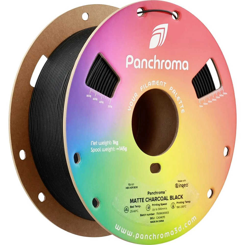 Polymaker CA04015 Panchroma™ Matte 3D pisač filament PLA mat, manji sadržaj plastike 1.75 mm 1000 g ugljeno crna boja, c slika