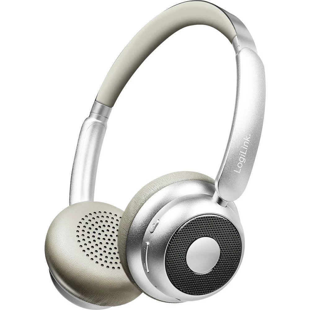 LogiLink BT0072BR Over Ear slušalice Bluetooth® srebrna slika