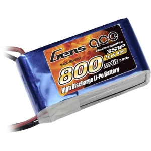 LiPo akumulatorski paket za modele 11.1 V 800 mAh Broj ćelija: 3 40 C Gens ace Softcase BEC slika