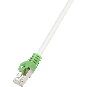 LogiLink RJ45 (prekrižene) mreža priključni kabel cat 6 S/FTP 10.00 m siva vatrostalan, pletena zaštita, sveukupno zašti slika