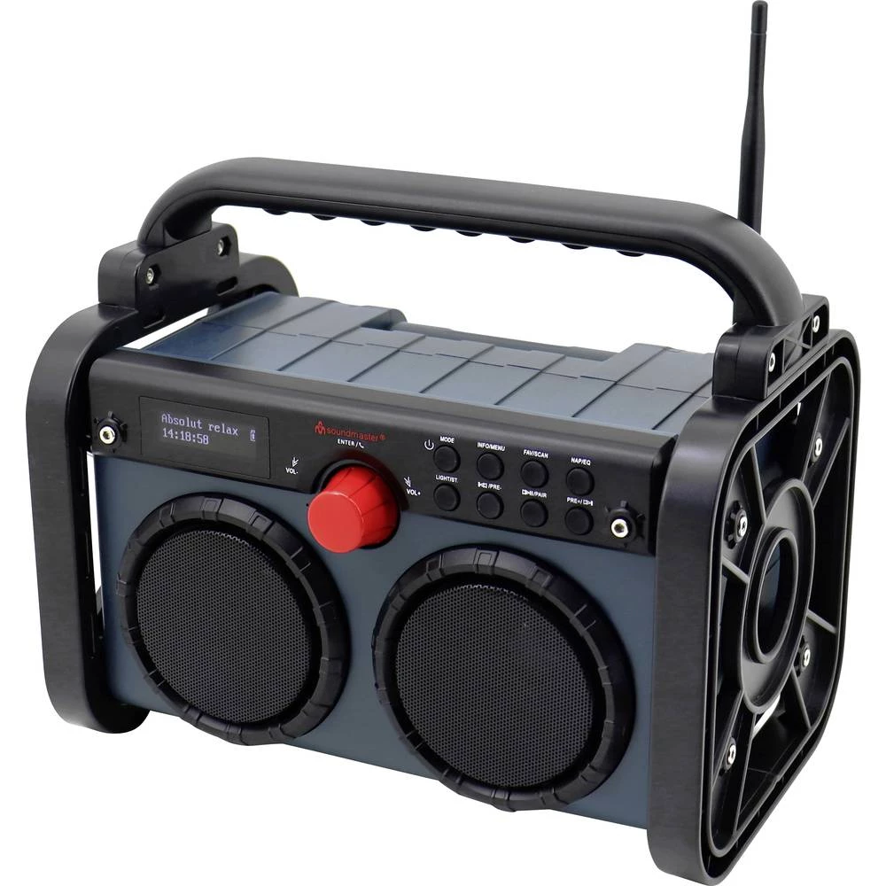 soundmaster DAB85BL radio za gradilište DAB+ (1012), UKW (1014) AUX, DAB+, UKW plava boja, crna slika