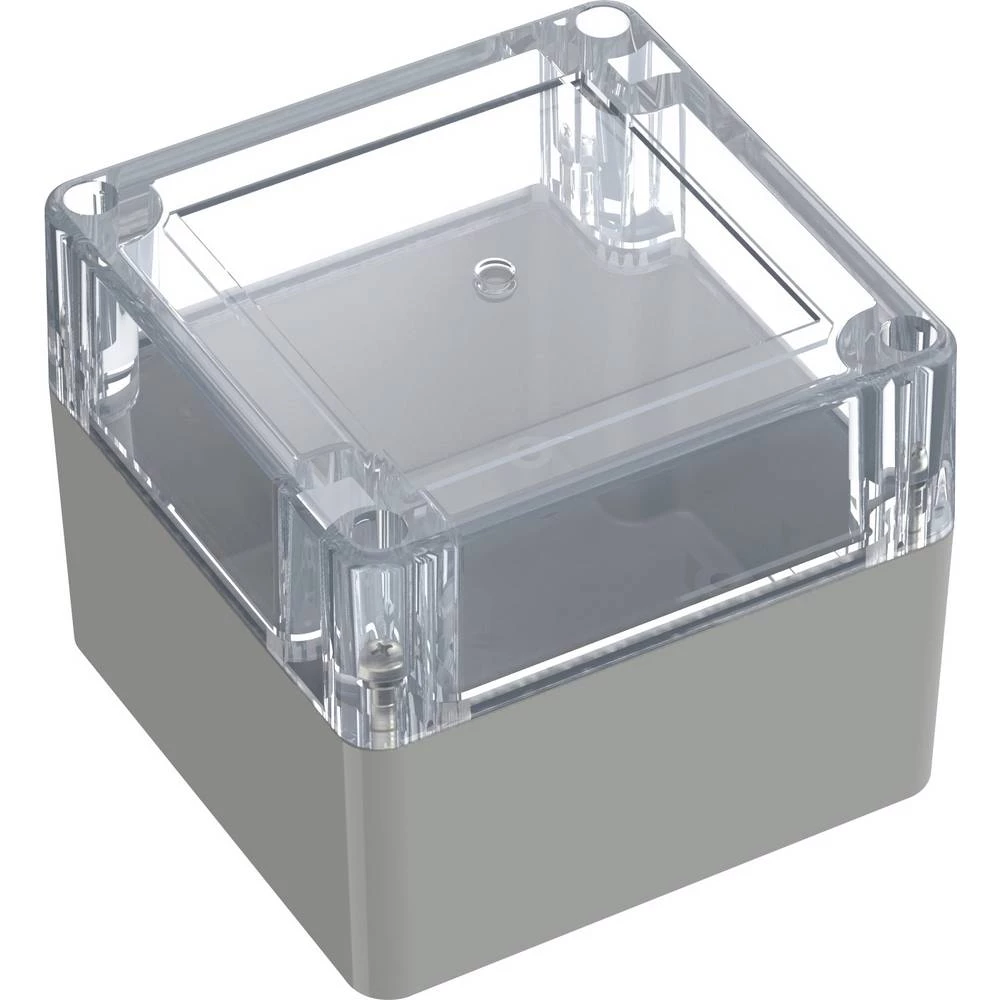 TRU COMPONENTS 6U07090908437 TC-13865084 industrijsko kućište 90 x 90 x 75 ABS, polikarbonat svijetlosiva, prozirna 1 St slika