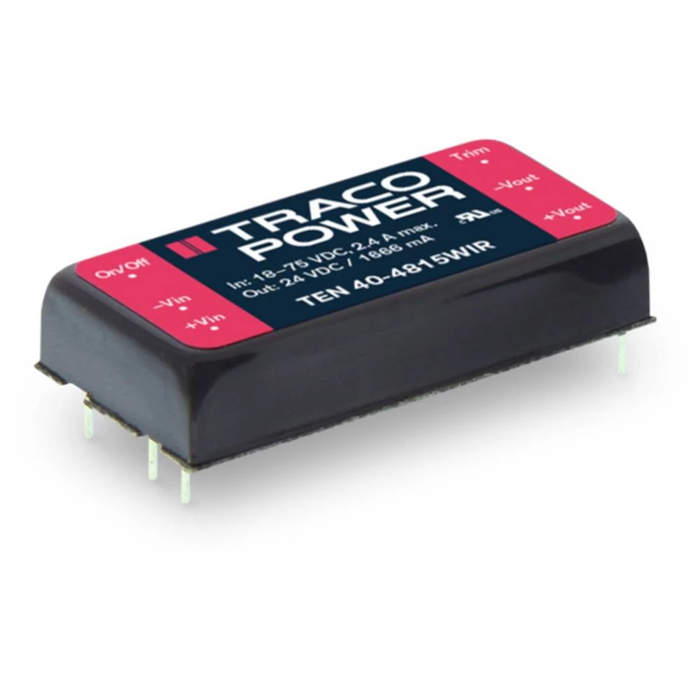 TracoPower TEN 40-2413WIR DC/DC pretvarač za tiskano vezje 24 V/DC 15 V/DC 2.67 A 40 W Broj izlaza: 1 x Content 1 kom. slika