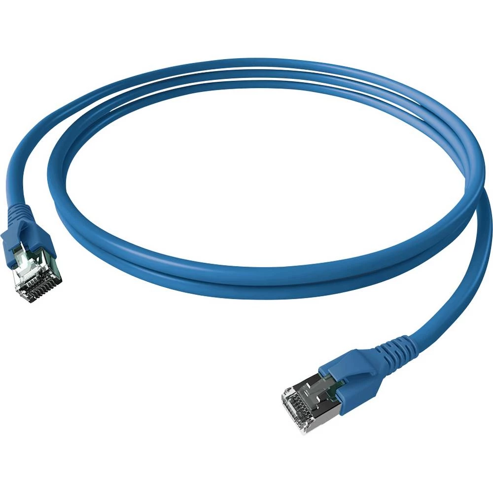 Easylan CP1KBBBBB0075 RJ45 mrežni kabel, Patch kabel CAT 6a S/FTP 7.50 m plava boja dvostruko zaštićen, bez halogena, va slika