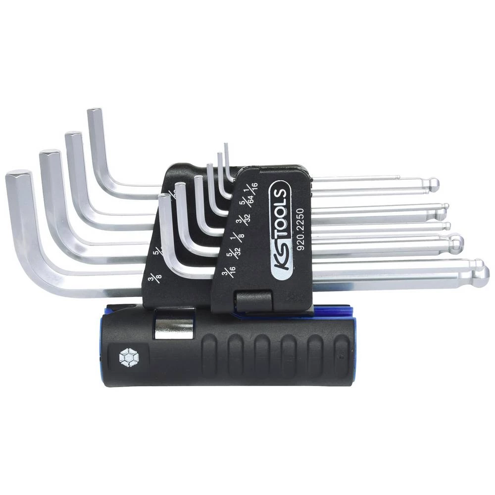 KS Tools 920.2250 unutarnji šesterokutni komplet kutnih odvijača 5/64 palac, 3/32 palac, 1/8 palac, 5/32 palac, 3/16 pal slika
