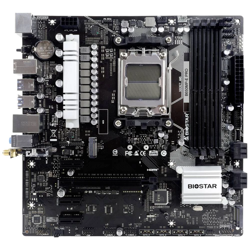 BioStar B650MP-E Pro matična ploča Baza #####AMD AM5 Faktor oblika (detalji) Micro-ATX Set čipova matične ploče AMD® B65 slika