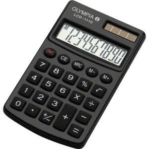 Džepni kalkulator Olympia LCD 1110 Crna Zaslon (broj mjesta): 10 solarno napajanje, baterijski pogon (Š x V x d) 70 x 10 x 117 m slika