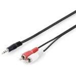 Utičnica / Cinch Audio Priključni kabel [1x 3,5 mm banana utikač - 2x Muški cinch konektor] 2.5 m Crna Jednostruko oklopljeni ka